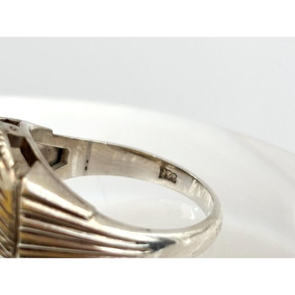 Modernist Fluted | Ridged Spiral Knot 925 Sterling Silver Vintage Ring - sz 8.25 - Picture 8 of 13